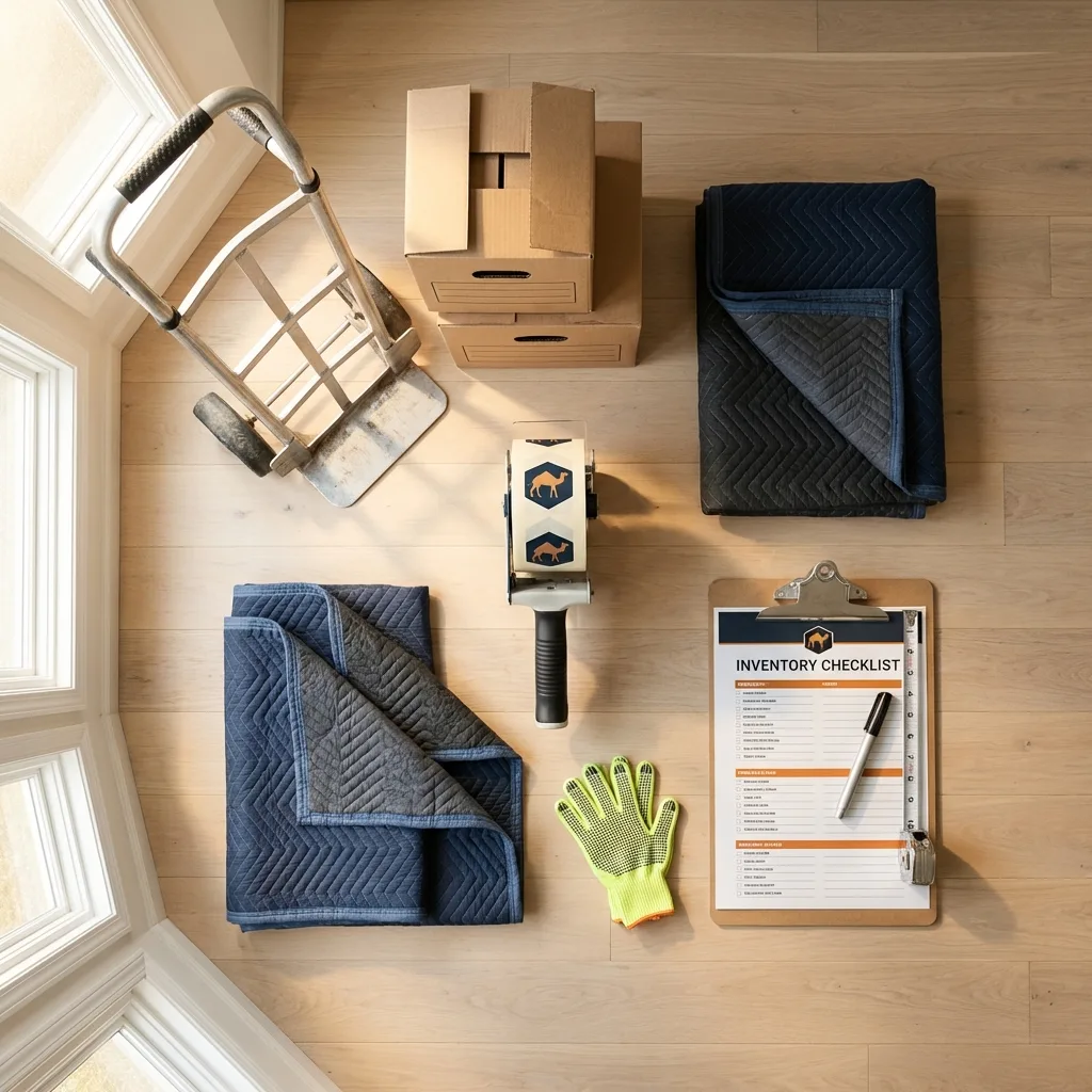 Professional moving supplies and packing materials layout for Rainsville residential relocations